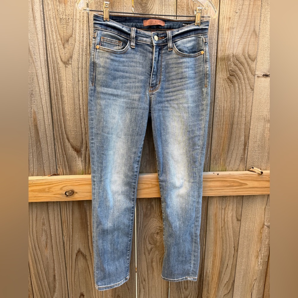Judy Blue Skinny Fit Style #JB72116MD-CO Capri Denim Stretch Blue Jeans sz 3/26 - Picture 5 of 9